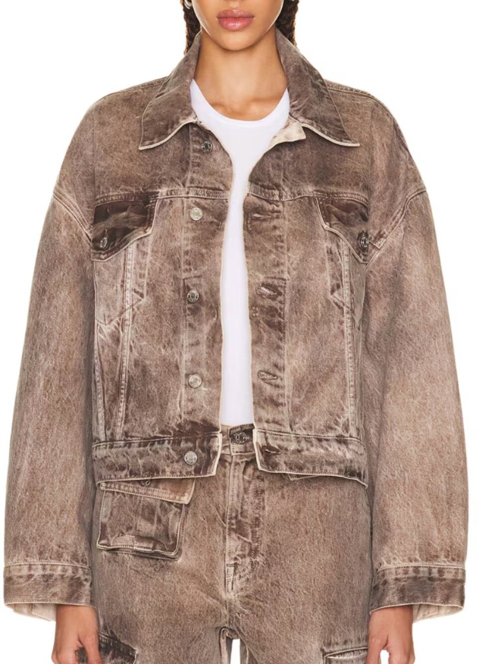 NWOT GRLFRND CHRISTI JACKET BROWN DENIM